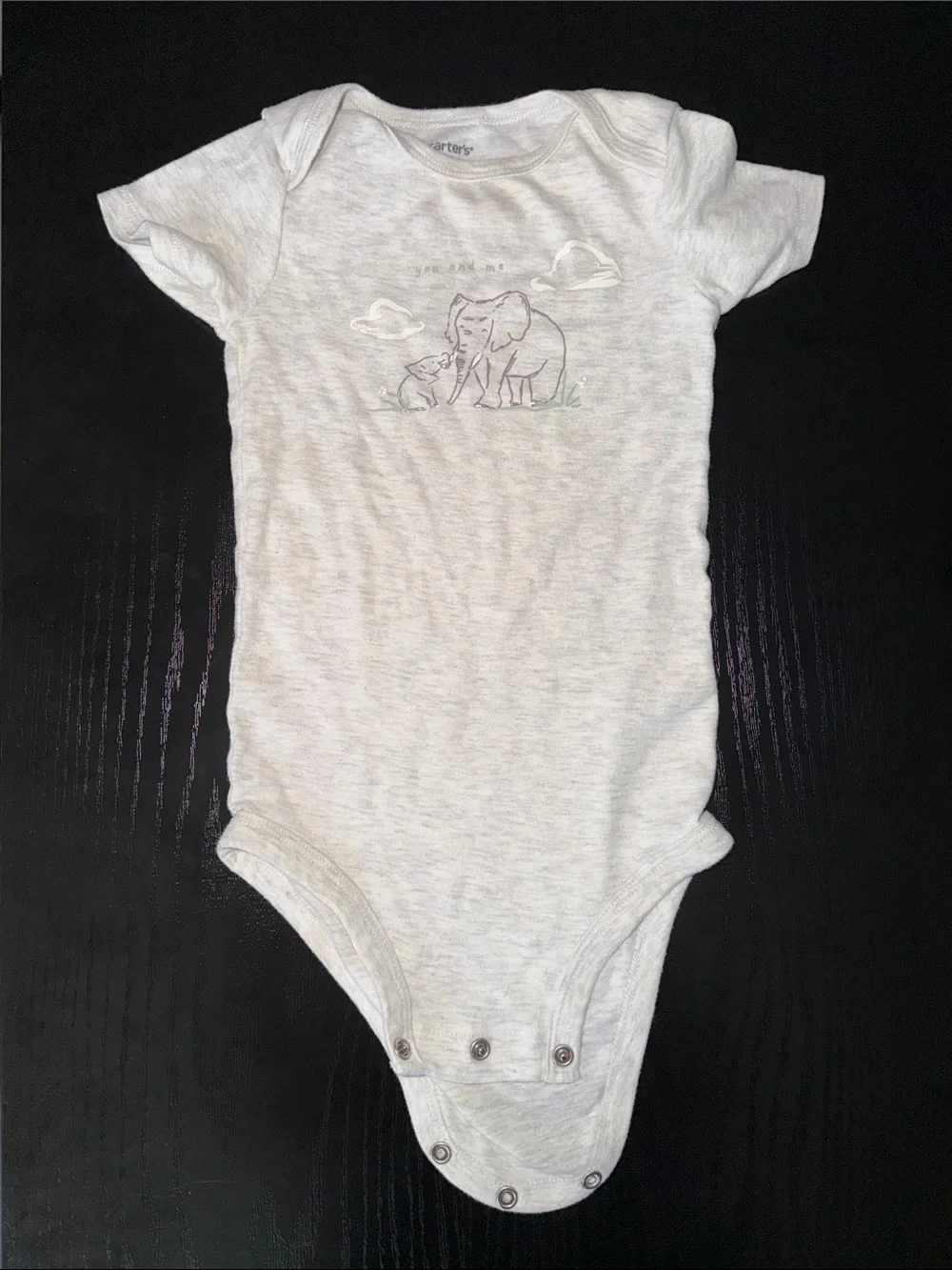 Carter's Cream Heather Elephant Graphic One-Piece Bodysuit